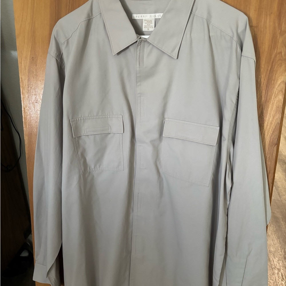 Perry Ellis Light Gray Shirt Jacket